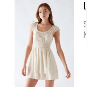 LA Hearts Pacsun Smocked Mini Dress Sand nwt